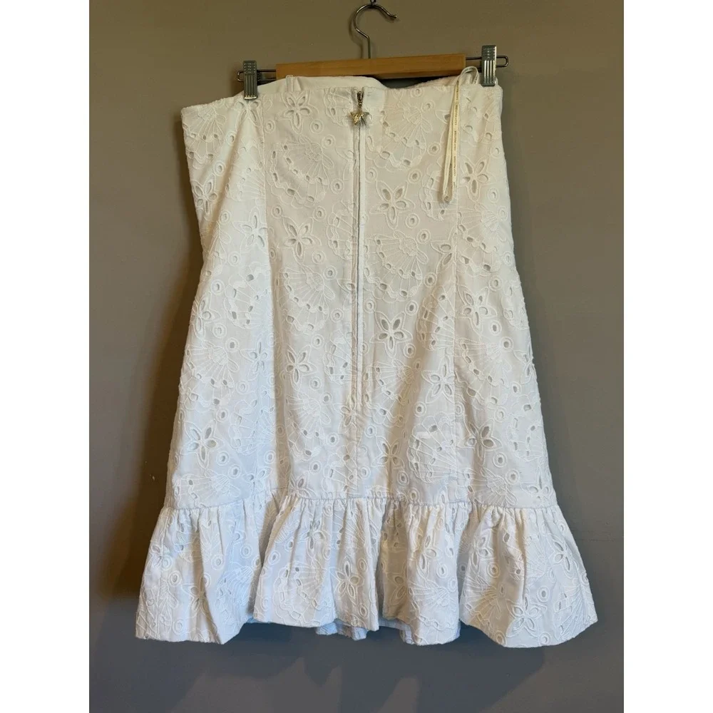 Lilly Pulitzer Adorie Strapless Eyelet Dress Resort White Sealife Eyelet Sz 16 - Picture 3 of 4